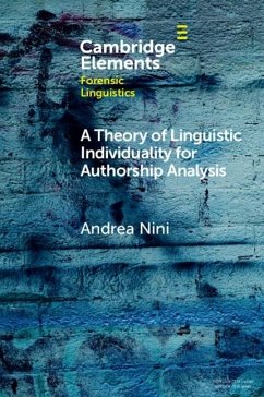 Theory of Linguistic Individuality for Authorship Analysis (eBook, PDF) - Nini, Andrea