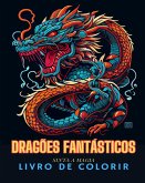 Livro de colorir para adultos de dragões de fantasia (estilo japonês)