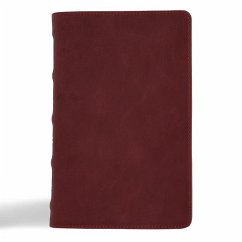 CSB Personal Size Bible, Holman Handcrafted Collection, Premium Marbled Burgundy Calfskin - Csb Bibles By Holman