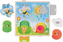 Image of Goki Wooden Background Shape Puzzle Garden 4 pcs. Holz