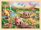 Goki 57348 - Einlegepuzzle Dinosaurierwanderung, 96-teilig, Holz