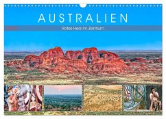 Australien - Rotes Herz im Zentrum (Wandkalender 2024 DIN A3 quer), CALVENDO Monatskalender