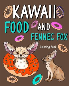 Kawaii Food and Fennec Fox Coloring Book - Paperland