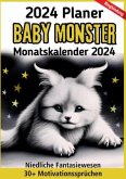 Planer 2024 Kalender 2024 Baby Monster Lustiger Planer Süßer Tischkalender Niedliche Fantasiewesen 12-Monatskalender Ges