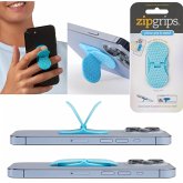 zipgrips Blue Geometrical   2 in 1 Handy-Griff & Aufsteller   Sicherer Griff   Halter für Smartphones   Perfekte Selfies