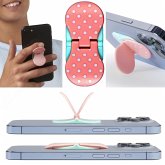 zipgrips White Dots on Pink   2 in 1 Handy-Griff & Aufsteller   Sicherer Griff   Halter für Smartphones   Perfekte Selfi