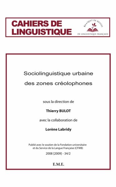 Sociolinguistique urbaine des zones créolophones (eBook, PDF)