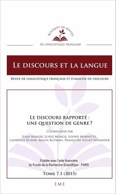 Cover Le discours rapporté : une question de genre ? (eBook, PDF)