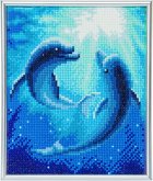 Craft Buddy CAM-12-WHITE - Dolphin Dance, 21x25cm Picture Frame Crystal Art, Diamond Painting
