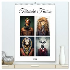 Tierische Fusion (hochwertiger Premium Wandkalender 2024 DIN A2 hoch), Kunstdruck in Hochglanz