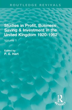 Studies in Profit, Business Saving and Investment in the United Kingdom 1920-1962