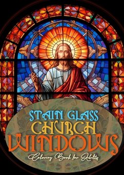 Cover Church Windows Stain Glass Coloring Book for Adults