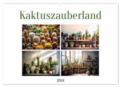 Kaktuszauberland (Wandkalender 2024 DIN A2 quer), CALVENDO Monatskalender