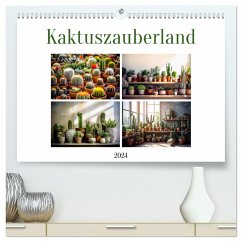 Kaktuszauberland (hochwertiger Premium Wandkalender 2024 DIN A2 quer), Kunstdruck in Hochglanz