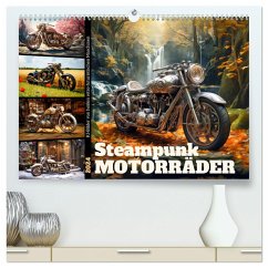 Steampunk Motorräder (hochwertiger Premium Wandkalender 2024 DIN A2 quer), Kunstdruck in Hochglanz