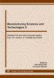 Manufacturing Sciences and Technologies... - Bild 1