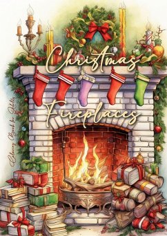 Cover Christmas Fireplaces Coloring Book for Adults