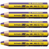Duo Buntstift, Wasserfarbe & Wachsmalkreide - STABILO woody 3 in 1 duo - zweifarbige Mine - 5er Pack - gelb/violett Duo Buntstift, Wasserfarbe & Wachsmalkreide - STABILO woody 3 in 1 duo - zweifarbige Mine - 5er Pack - gelb/violett