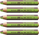 Duo Buntstift, Wasserfarbe & Wachsmalkreide - STABILO woody 3 in 1 duo - zweifarbige Mine - 5er Pack - hellgrün/braun Duo Buntstift, Wasserfarbe & Wachsmalkreide - STABILO woody 3 in 1 duo - zweifarbige Mine - 5er Pack - hellgrün/braun