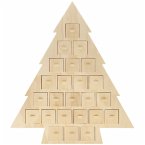 Adventskalender &quote;Tanne&quote; aus Holz mit 24 Schubladen, FSC 100%