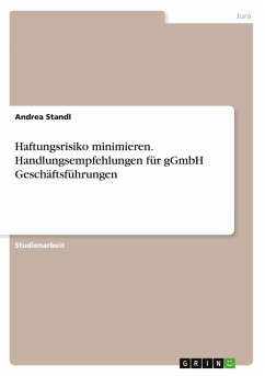 Cover Haftungsrisiko minimieren. Handlungsempfehlungen für gGmbH Geschäftsführungen