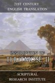 Inscription of Thutmose II (eBook, ePUB)