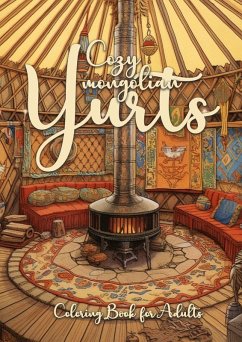 Cover Cozy mongolian Yurts Coloring Book for Adults