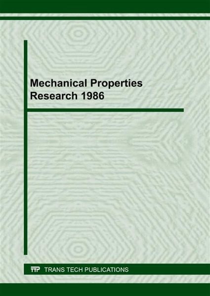 Mechanical Properties Research 1986 I (eBook, PDF) Mechanical Properties Research 1986 I (eBook, PDF)