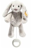Steiff 242465 - Soft Cuddly Friends My first Steiff Hoppie Hase, Spieluhr, hellgrau, 26 cm