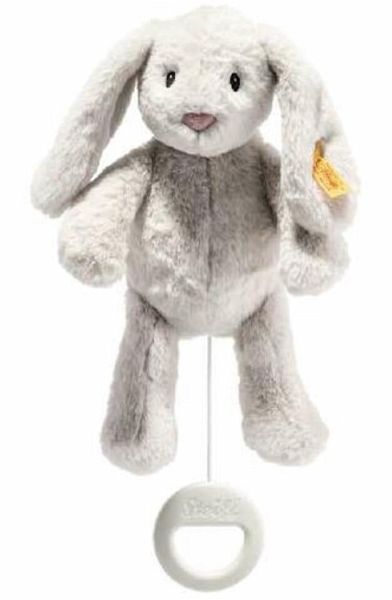 Steiff 242465 - Soft Cuddly Friends My first Steiff Hoppie Hase, Spieluhr, hellgrau, 26 cm Steiff 242465 - Soft Cuddly Friends My first Steiff Hoppie Hase, Spieluhr, hellgrau, 26 cm