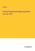 Fürstlich Waldeckische Regierungs Blätter vom Jahr 1853