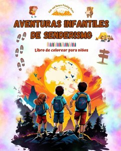 Aventuras infantiles de senderismo - Libro de colorear para niños - Dibujos divertidos y creativos de excursiones - Kids; Press, Nature Printing