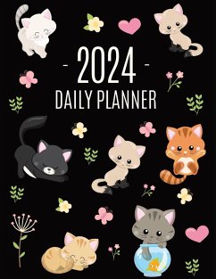 Cats Daily Planner 2024 - Press, Happy Oak Tree