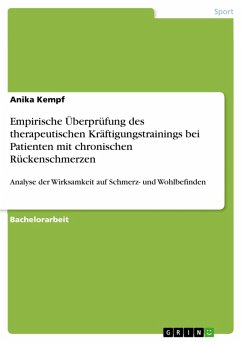 Empirische Überprüfung des therapeutischen Kräftigungstrainings bei Patienten mit chronischen Rückenschmerzen (eBook, PDF)