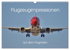 Flugzeugimpressionen auf dem Flughafen (Wandkalender 2024 DIN A3 quer), CALVENDO Monatskalender - Calvendo;Merz, Matthias