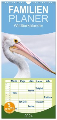 Familienplaner 2024 - Wildtierkalender mit 5 Spalten (Wandkalender, 21 x 45 cm) CALVENDO
