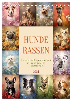 Hunderassen (Tischkalender 2024 DIN A5 hoch), CALVENDO Monatskalender - Calvendo;Illgen, Cathrin