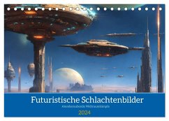 Futuristische Weltraumschlachten (Tischkalender 2024 DIN A5 quer), CALVENDO Monatskalender