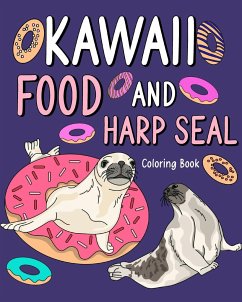 Kawaii Food and Harp Seal Coloring Book - Paperland