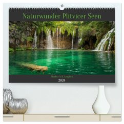 Naturwunder Plitvicer Seen (hochwertiger Premium Wandkalender 2024 DIN A2 quer), Kunstdruck in Hochglanz