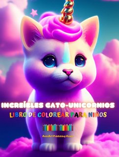 Increíbles gato-unicornios   Libro de colorear para niños   Adorables criaturas fantásticas llenas de amor - House, Animart Publishing