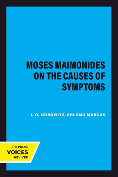 Moses Maimonides on the Causes of Symptoms (eBook, ePUB) Moses Maimonides on the Causes of Symptoms (eBook, ePUB)