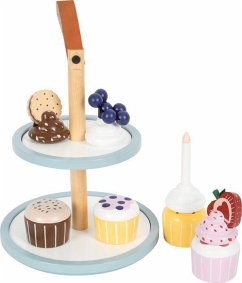 Small foot 12434 - Cupcake Etagere tasty, mit Zubehör für Kinderküche, Holz, Höhe: 28cm