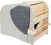 Small foot 12423 - Spielzeugbox mit Sitz und Rollen Elefant Wildlife, Holz/Filz, Maße: 63x51x41cm