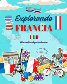 Explorando Francia - Libro cultural para colorear - Diseños creativos de símbolos franceses