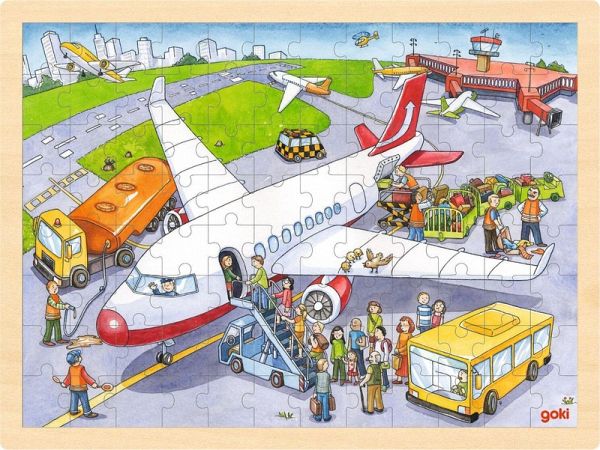 Goki 57544 - Einlegepuzzle Auf dem Flughafen Goki 57544 - Einlegepuzzle Auf dem Flughafen