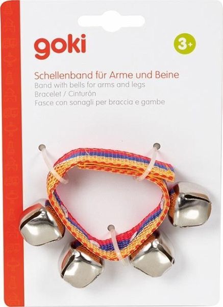 Goki 61996 - Schellenband für Arme und Beine mit 4 Glocken
