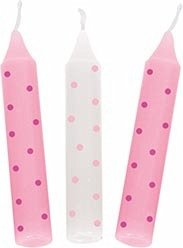 Goki 60697 - Geburtstagskerzen-Set, rosa gepunktet