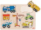 Goki 57593 - Steckpuzzle Baufahrzeuge