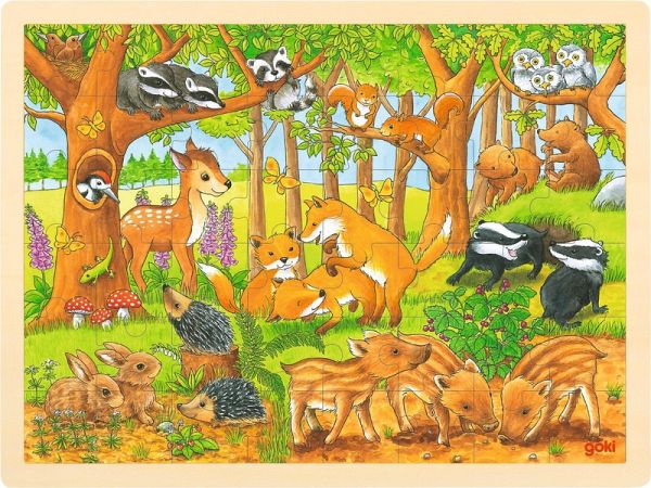 Goki 57734 - Einlegepuzzle Tierkinder im Wald Goki 57734 - Einlegepuzzle Tierkinder im Wald